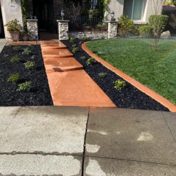 custom concrete walkway  from Zinfandel Landscaping in Lodi and Loomis, CA